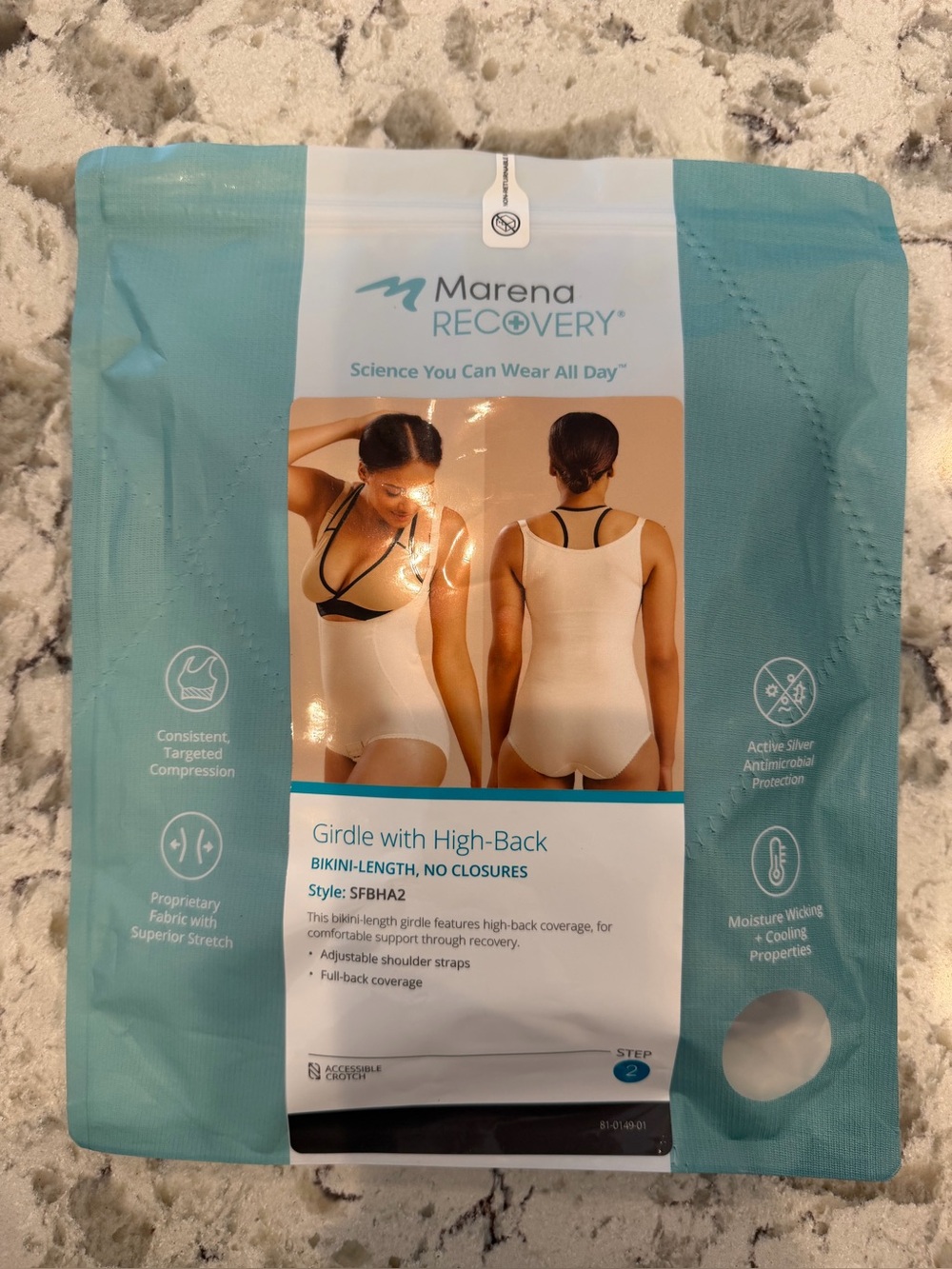 NWT Marena Recovery Women's High-Back Girdle Bikini-Length No closures in Black